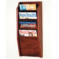Wooden Mallet Cascade 4 Pocket Magazine Rack in Mahogany WO599422